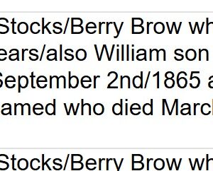Berry Brow Salem Methodist Chapel Memorial Inscriptions