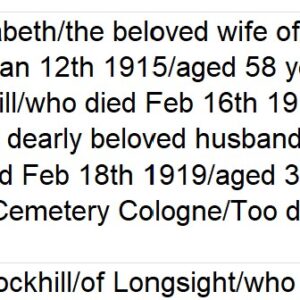 St Paul's Church Shepley Memorial Inscriptions