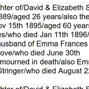 St John the Evangelist Newsome Memorial Inscriptions